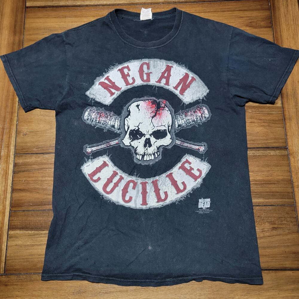 The Walking Dead Black Unisex Tee "Negan Lucille" Skull - Size Medium